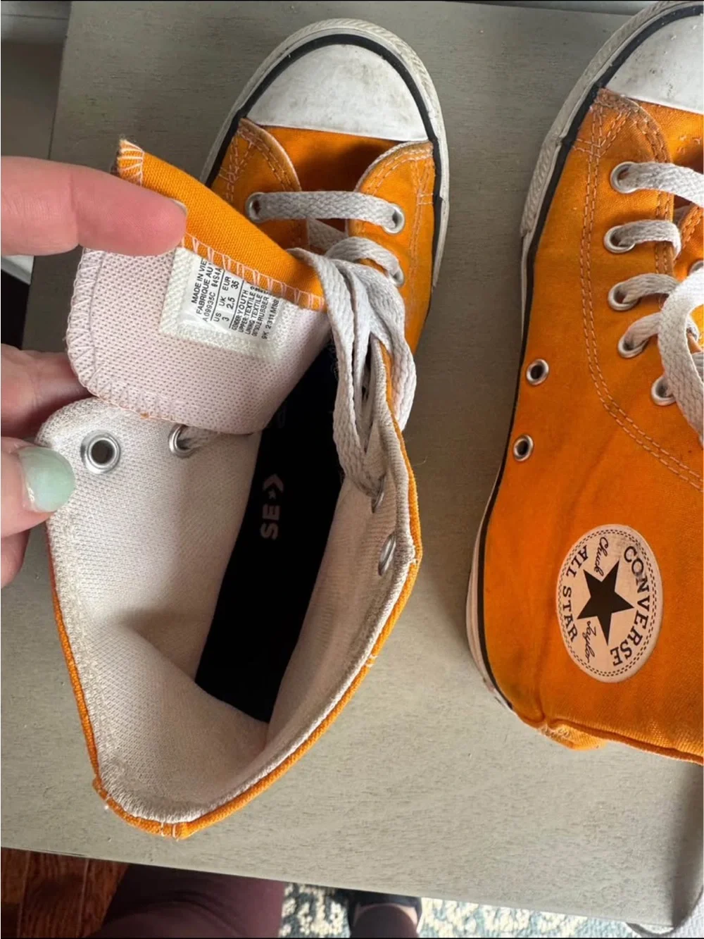Converse Kids Orange High-Top Sneakers with White Accents